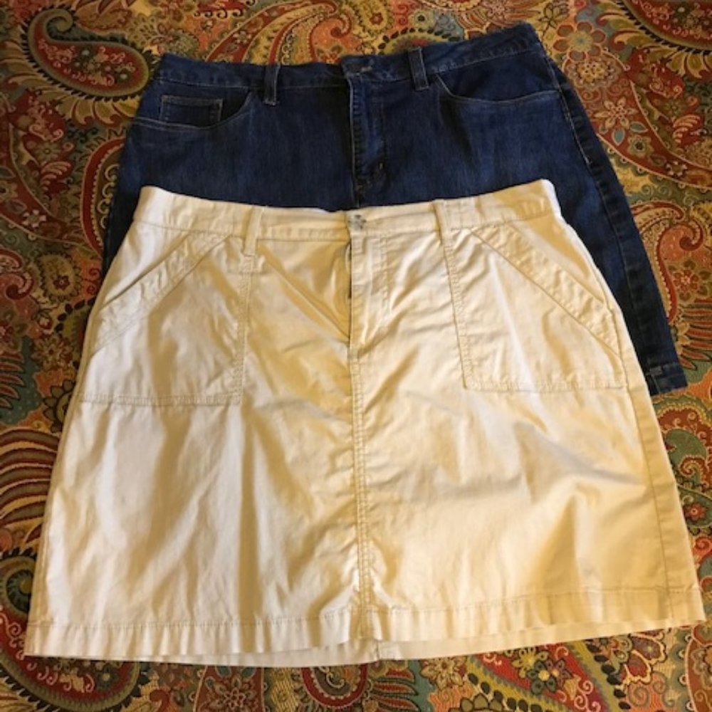 Denim & Khaki Croft & Barrow EASY STRETCH Skorts - (BOTH) Size 14 Like N…